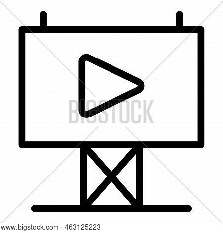 Video Film Banner Icon Outline Vector. Cinema Screen. Open Theatre