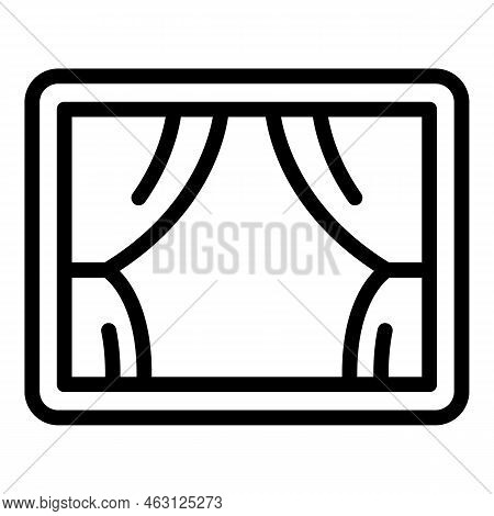 Theater Car Icon Outline Vector. Screen Auto. Air Show Night
