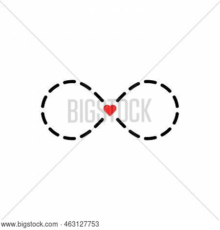 Abstract Infinity Love Thin Dotted Line Icon. Minimal Flat Lineart Style Trend Modern Logotype Graph
