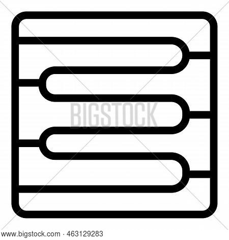 Heat Floor Icon Outline Vector. Wood Tile. Home Interior
