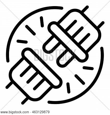 Lost Plug Icon Outline Vector. Error Connection. Page Connect