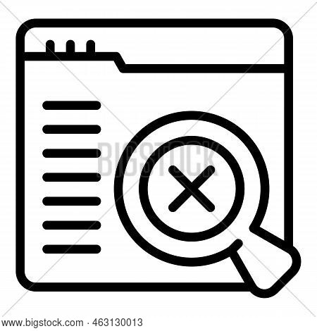 Web Error Search Icon Outline Vector. Lost Connection. Page Connect