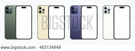 Iphone 14 Pro Mockup (purple, Black, Gold, Silver). Iphone 14 Realistic Vector. Smartphone Mockup. M