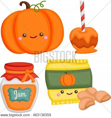 A Vector Of Many Pumpkin Based Snacks