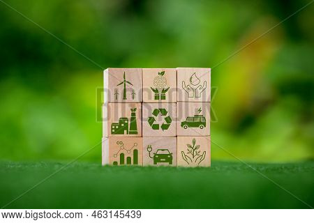Net Zero Greenhouse Gas Emissions Reduction With Carbon Credit Concept. Reduce Carbon Dioxide E.g. R