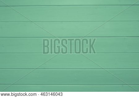 Green Wooden Texture Background. Copy Space. Backdrop. Wood Finish Material Shop Concept. Color Bann