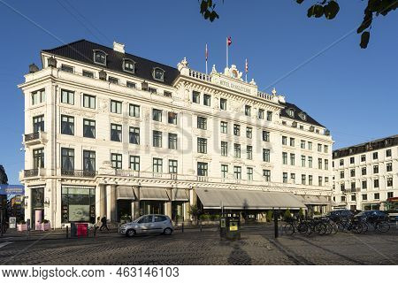 Copenhagen, Denmark. October 2022. External Vieww Of The Facade Of Hotel D'angleterre Building In Th