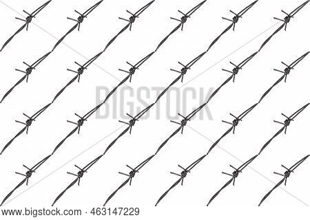 Barbed Wire, Seamless Pattern, Print, Gift Wrap, Fabric Print. Background Military Camp.
