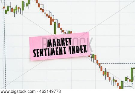 Business And Trading Concept. Against The Background Of The Quote Chart, A Sticker With The Inscript