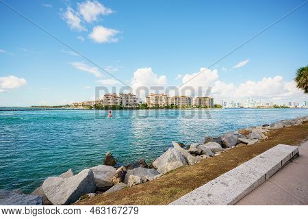 Photo Of Miami Beach Inlet With View Of Fisher Island