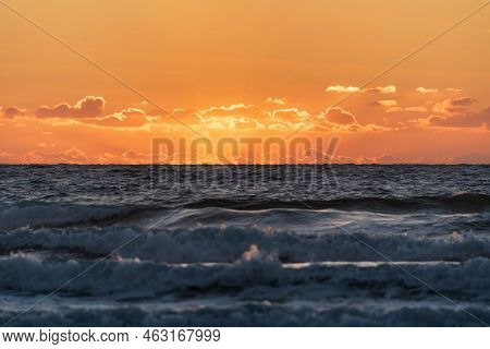 Beautiful Summer Sunset Landscape Image Of Widemouth Bay In Devon England With Golden Hour Light Oce