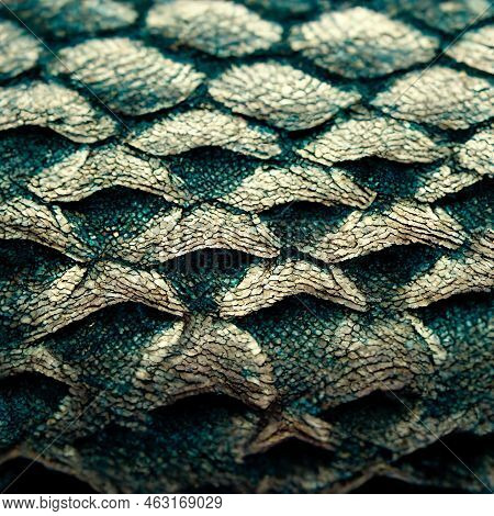 Alligator Skin Effect. Abstract Animal Background. Rough Brown Green Scales Design