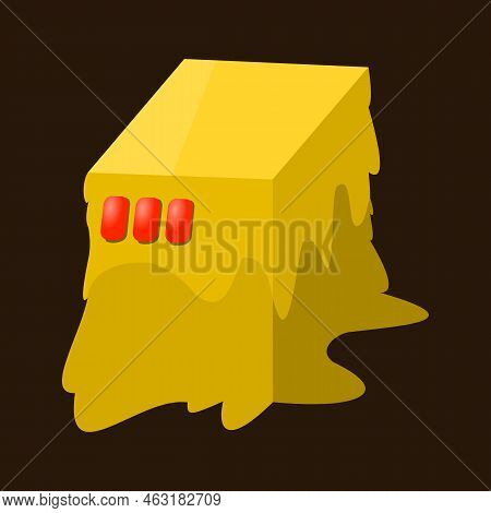 Sweet Local Disk Covered In Honey. Icon, Vector