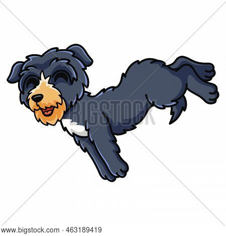 Vector Illustration Of Cute Deer Hound Dog Cartoon Jumping