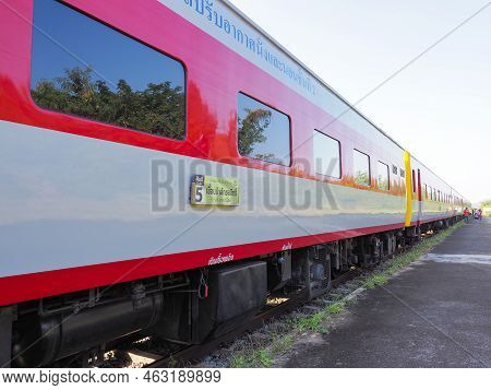 Lopburi, Thailand December 18, 2021: The Train Tourism Pasak Chonlasit Dam & Ban Khok Salung Railway