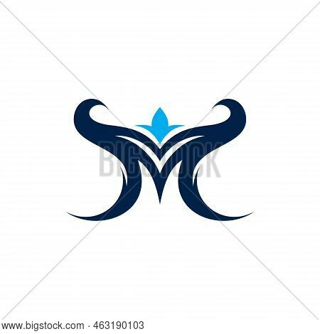 M Floral Logo Simple And Elegant Design