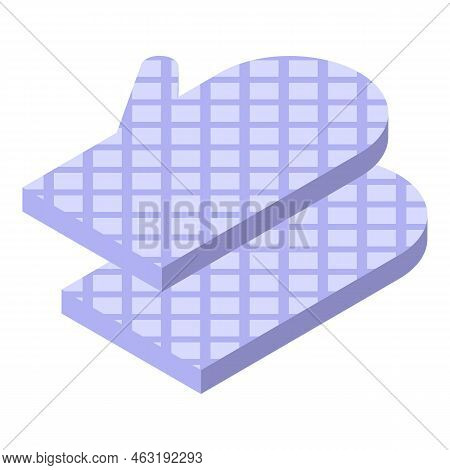 Bbq Gloves Icon Isometric Vector. Fire Master. Food Grill
