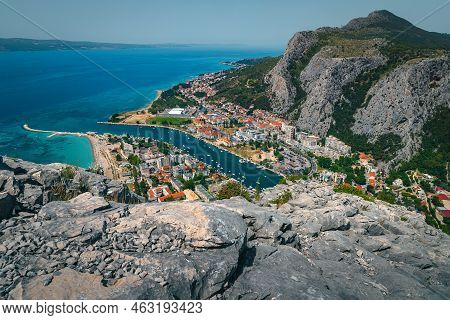 Picturesque View With Adriatic Sea And Spectacular Cetina River From The Tvrdava Starigrad-fortica F