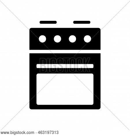 Flat Kitchen Stove Icon. Cooking Background. Vector Illustration. Stock Image.