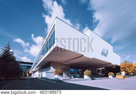 Poznan, Poland - October 9, 2022. Famous Modernist Building Of Poznan University Of Physical Educati