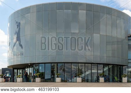 Manacor, Spain; February 24 2022: Main Facade Of The Rafa Nadal Museum Xperience Building, In The Ma
