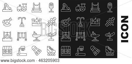 Set Line Roller Skate, Swing Plane, Hopscotch, Bungee, Street Light, Horse Saddle Swing, Kid Slide A