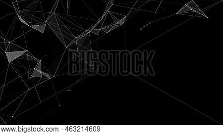 Vector Business Futuristic Backdrop. Network Connection Structure Cyberspace With Moving Particles. 