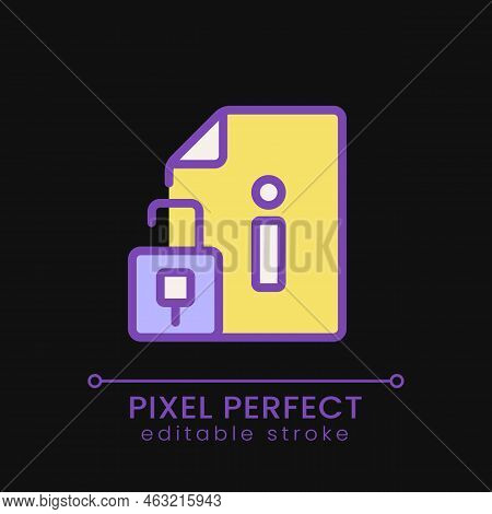 Access To Information Pixel Perfect Rgb Color Icon For Dark Theme. Open Database Files. Sources For 