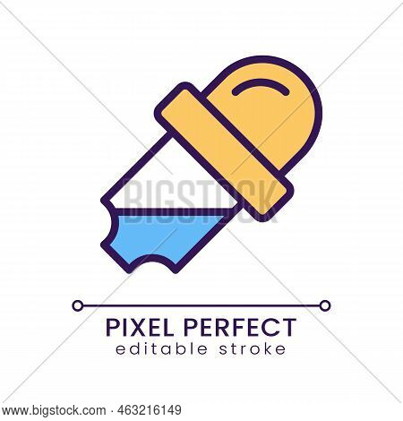 Pipet Pixel Perfect Rgb Color Icon. Medicine Dropper. Laboratory Instrument. Liquid Substance Dispen