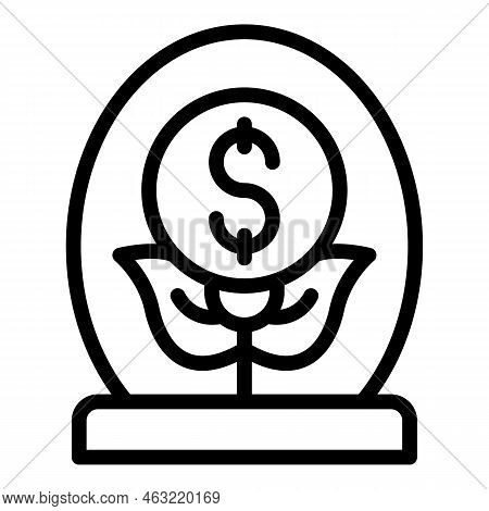 Incubator Money Plant Icon Outline Vector. Success Finance. Creative Service