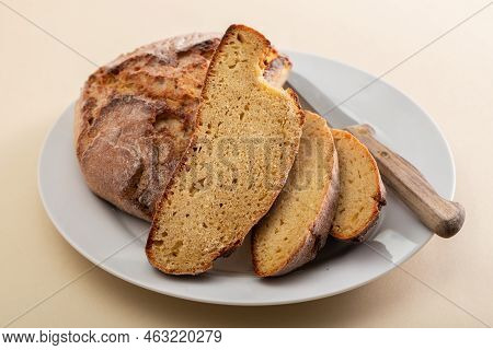 Cornbread Is Bread Containing Cornmeal, Corn Flour. Portuguese Corn Bread Broa.