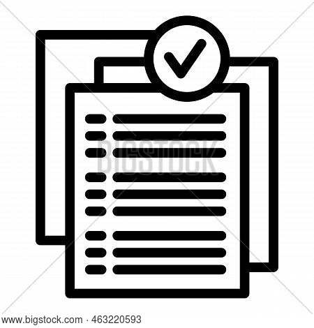 Approved Document Icon Outline Vector. Incubator Idea. Work Person