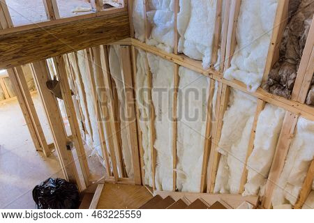 Use Of Rock Wool Insulation For Construction Insulation In Wooden Frames Walls Is An Economical Way 