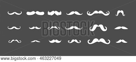 Beard Silhouette Set. Vector Stock Illustration Isolated On Black Chalkboard Background For Photo Bo