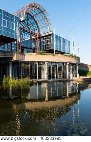 Ghent, East Flanders Region, Belgium - 07 18 2021 -  Reflecting Contemporary Acade Of The Flanders E