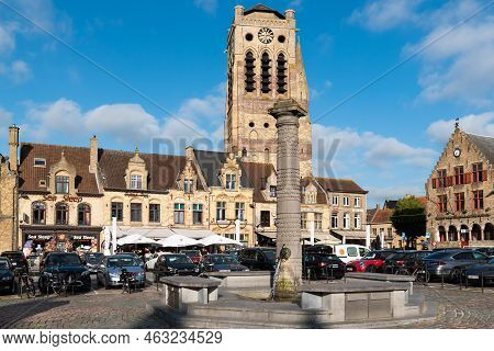 Veurne, West Flanders Region -belgium - 07 14 2021   View Over The Main Market Square