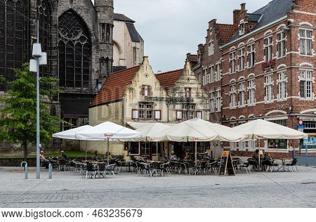 Oudenaarde, East Flanders Region -  Belgium - 07 11 2021 Terraces At The Old Market Square