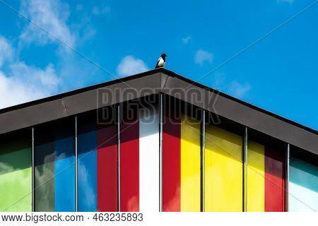 Dilbeek, Belgium - 05 08 2018 - Colorful Fascade Of The Local Musicschool