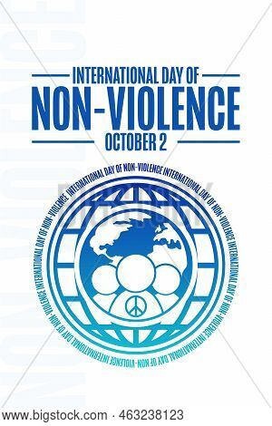 International Day Of Non-violence. October 2. Holiday Concept. Template For Background, Banner, Card