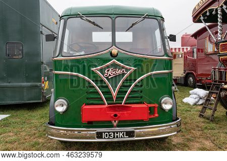 Tarrant Hinton.dorset.united Kingdom.august 25th 2022.a Restored Foden S20 Flatbed Lorry Is On Displ