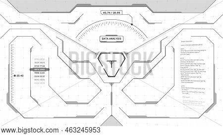 Vr Hud Digital Future Interface Triangular Sight. Sci-fi Virtual Reality Technology View Head Up Dis