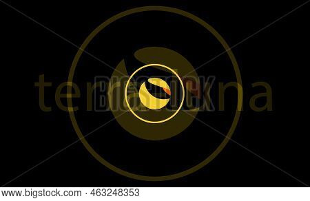 Digital Background Image Of The Terra Luna Virtual Currency. 3d Illustration.