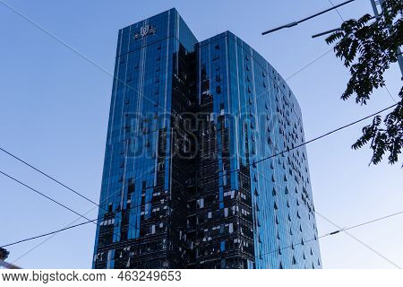 Kyiv, Ukraine - 10.10.2022. Russia's Military Aggression Against Ukraine. Business Center 101 Tower 