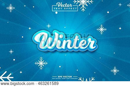 Winter 3d Editable Vector Text Effect Design