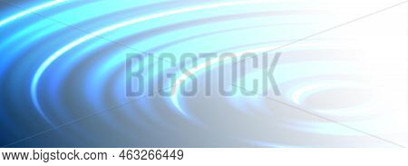 Dynamic Round Wave. Blue Curved Circle Structure. Clean And Fresh. Air Flow. Energy Cover Design. Ve
