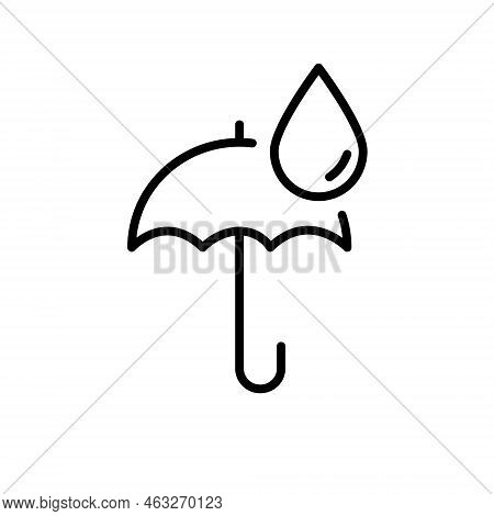 Umbrella Protective From Rain Outline Icon. Umbrella Line Icon. Rain Concept Black Linear Pictogram.