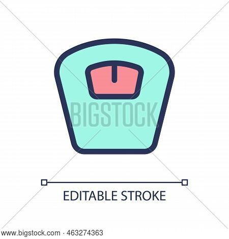 Bathroom Scales Pixel Perfect Rgb Color Ui Icon. Weight Management. Dieting. Simple Filled Line Elem