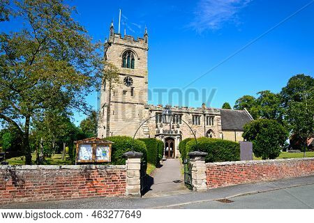 Burton-on-trent, Uk - August 07, 2020 - Entrance To All Saints Church Along Church Lane, Kings Broml