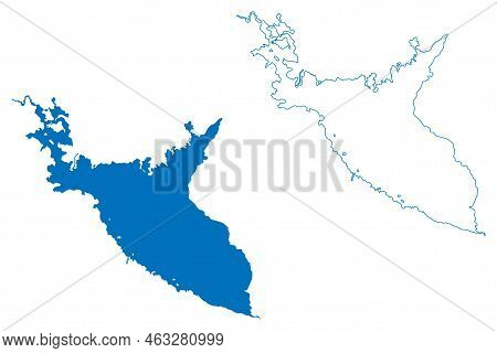 Lake Skadar (republic Of Albania, Montenegro) Map Vector Illustration, Scribble Sketch Lake Scutari,