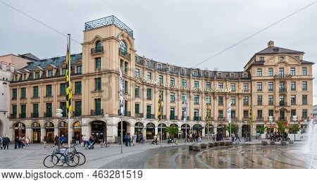 Munich, Germany - July 4, 2011 : South Side Shopping Mall At Karlsplatz (stachus) With People Millin